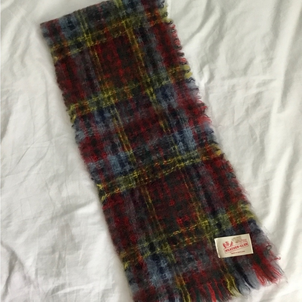 Heather-Glen Mohair New Wool Tartan Scarf 44” x 8” Made in Scotland - Picture 4 of 4